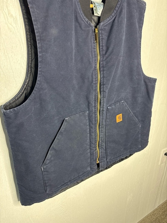 Vintage Carhartt Quilted Artic Vest “Midnight Blue” V02 MDT Size 2XLT - Picture 4 of 12